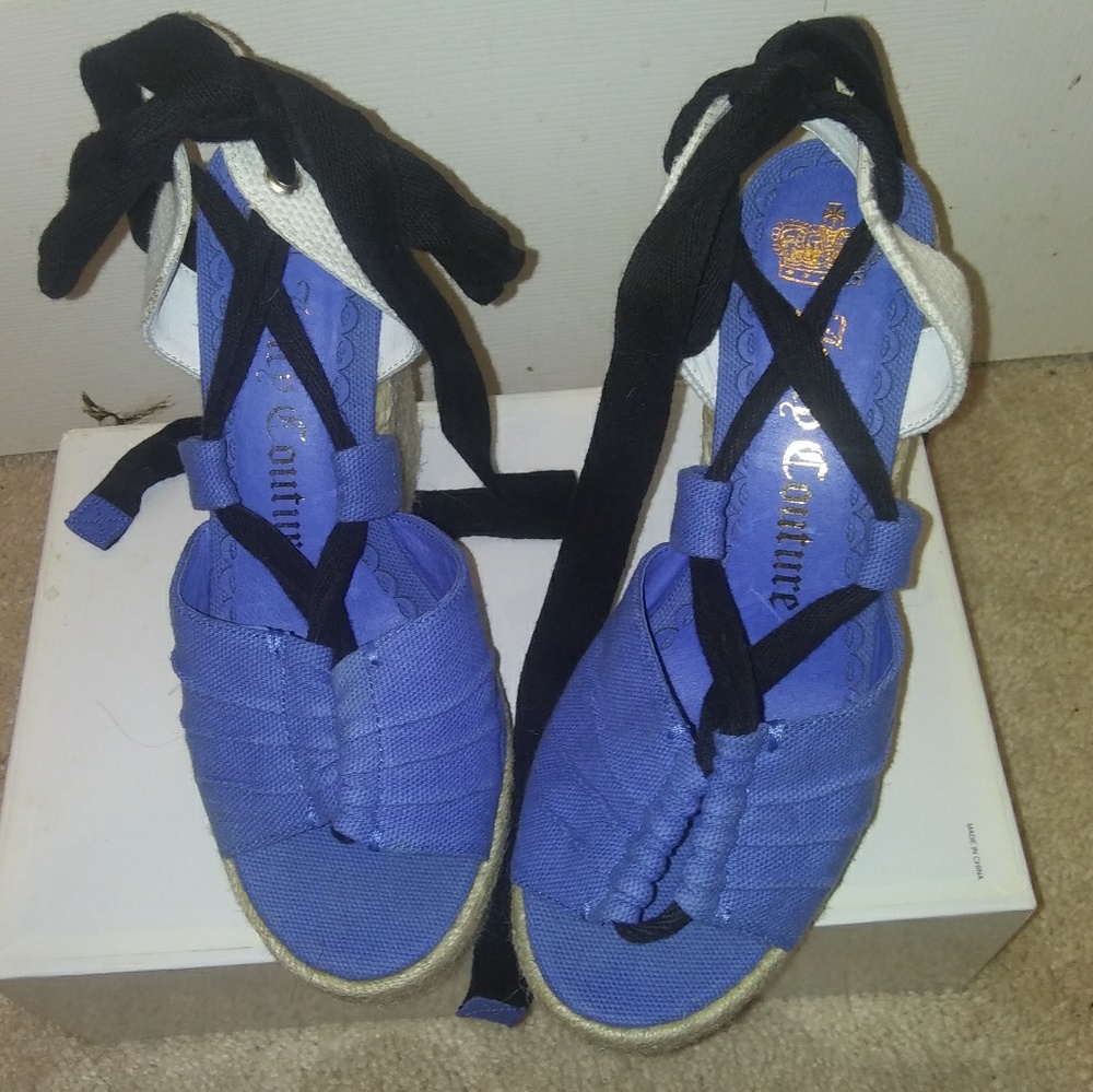 Authentic Juicy Couture blue Wedges
